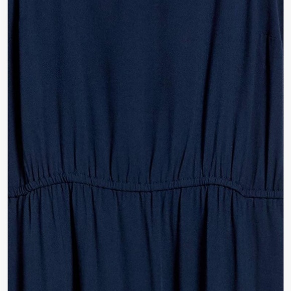 NWT XXL blue Amazon Essentials Women's Fluid Twill Tiered Midi Summer Dress - Picture 4 of 5